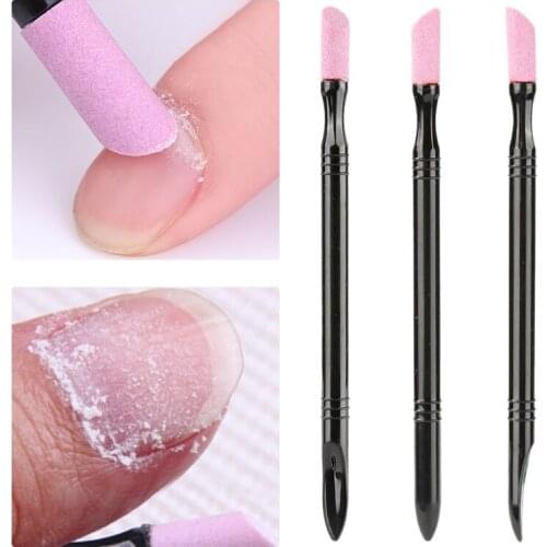 1pc Reusable Double-End Nail Quartz Peeling Polishing Stick Grinding Rods Cuticle Hangnails Remove Exfoliator Nail Care Tool