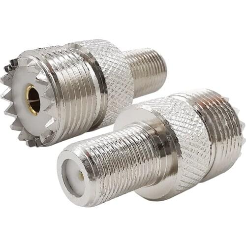 1Pcs F Type Female Jack to UHF SO-239 SO239 Female Jack Straight RF Coaxial Coax Adapter UHF to F Type Connector