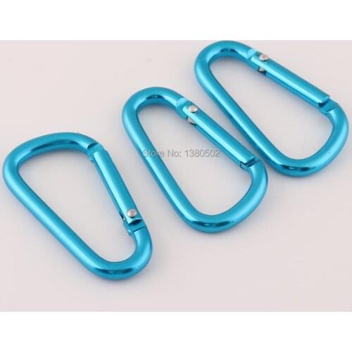 10pcs/lot 47*25mm aluminum alloy Spring clip buckles Carabiner key ring For bag garment accessories