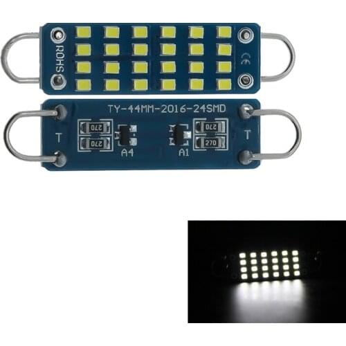 10X AC/DC 12V 44mm 24 SMD Rigid Loop 2016 Led Festoon Bulbs C5W C10W 561 Cargo Dome Reading Roof Light Ceiling Lamp 240LM White