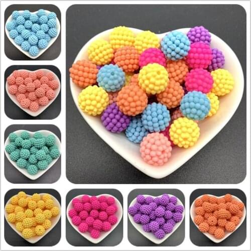 12mm/Lot 30pcs Acrylic Spaced Beads Colorful Bayberry Beads Round Loose Beads Fit Europe Beads For Jewelry Making