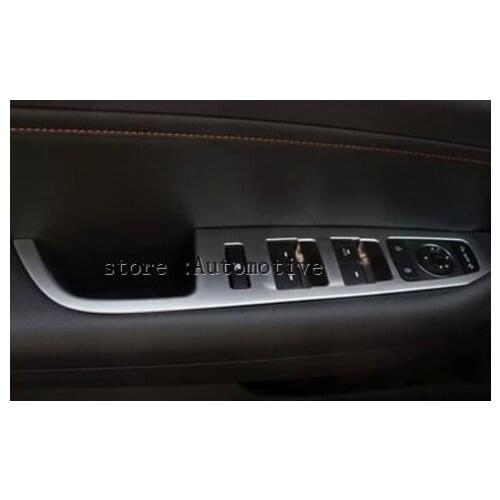 4pcs ABS Interior Door Handle Holder Window Switch Armrest Cover Trim Frame Plate For Hyundai Sonata (LF) 2015 2016 2017