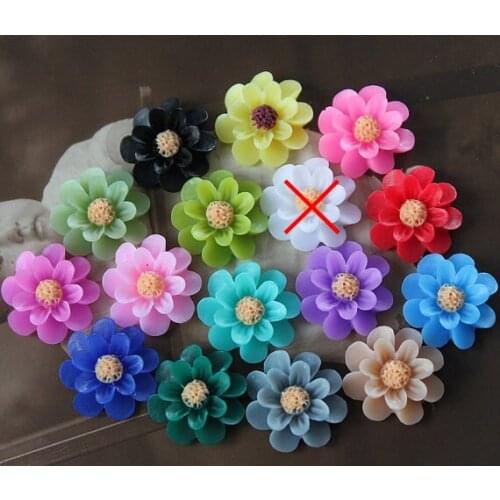 50PCS 18mm Flower Resin Cabochon Jewelry Supplies Decoration DIY findings- (CAB-EU)