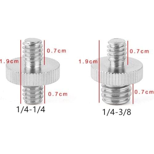 Camera Accessories 1pc New 1/4" Male to 1/4" Male Threaded Adapter 1/4 Inch Double Male Screw Adapter Supports Tripod Mayitr
