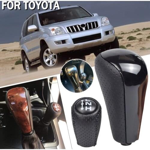 Automatic Gear Shift Knob For Toyota Prado 120 2003-2009 Black/Wooden Car Stick Gear Shifter Lever HandBall With Holes