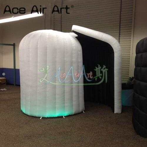 Free shipping 3mL*2mW*2.4mH New durable inflatable photo dome,photo booth inflatable office tent with glowing spotlights for US