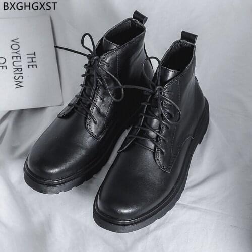 Ankle Boots for Men Male Platform Shoes Man Motorcycle Boots for Man 2021 Fashion Shoes Man Leather Boots Men Outdoor Shoes Men