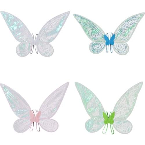 Kids Girls Butterfly Shape Princess Angel Wings with Elastic Shoulder Straps Photography Props for Halloween Carnival Cosplay