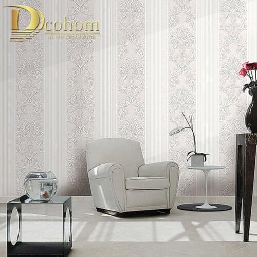European Damascus Floral Wallpaper for Walls 3D Textured Flooring Stripes Wall Paper Living Room Bedroom Decoration