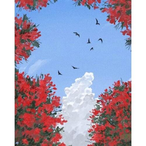 GATYZTORY 60x75cm Frame Blue Sky DIY Painting By Numbers Landscape Paint By Numbers On Canvas Home Decoration Unique Gift