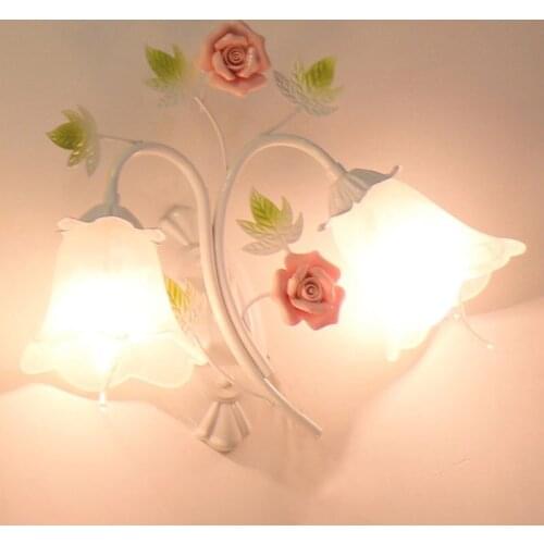 Modern Glass Shade Corridor Wall Lights Bedroom Wall Lamps Ceramic Flower Porch Wall Lamps hallway Hallway wall Sconces Fixtures