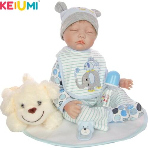 KEIUMI Cosplay Sleeping Reborn Baby Dolls 55 cm Lifelike Soft Silicone Vinyl Reborn Boneca 22inch Kids Palymates