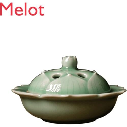 Longquan celadon hand-made incense burner ceramic tower incense coil household mosquito repellent incense aloe flower incense