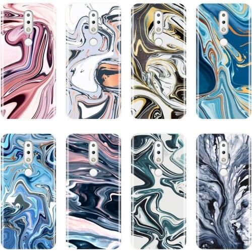 Soft Back Cover For Nokia 2.1 3.1 5.1 6.1 7.1 Plus Pink Blue Marble Stone Art Phone Case Silicone For Nokia 7.1 6.1 5.1 3.1 2.1
