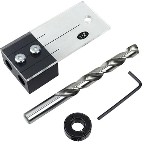 1/4" 3/8 1/2 Dowel Drilling Jig Set Woodworking Punch Positioner Acrylic Board Vertical Hole Punch Woodworking Positioning Tool