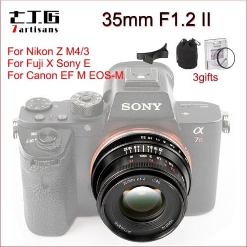 7artisans 35mm F1.2 II Camera Lens Large Aperture Portrait Lens for Nikon Z M4/3 Fuji X Sony E Canon EF M EOS-M mount Cameras