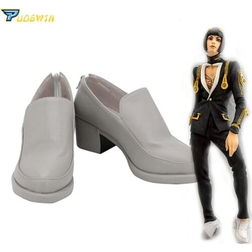 JoJos Bizarre Adventure Bruno Bucciarati Cosplay Shoes Grey Boots Custom Made