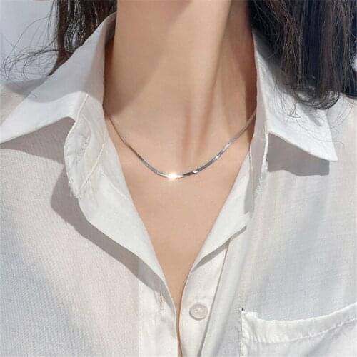 Charming Blade Chain Necklace Lady Jewelry Light Luxury Temperament Silver Plated Clavicle Necklaces Female Choker Bijou
