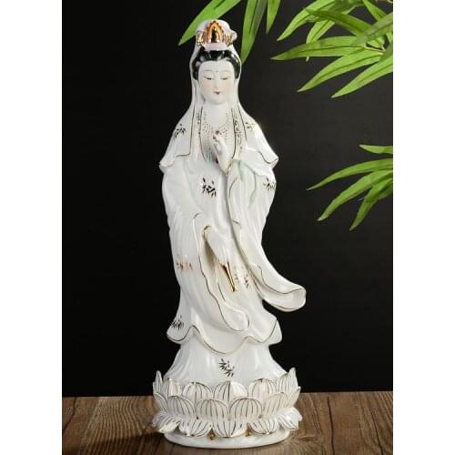Office home protective-efficacious Talisman House Protection Money Religious Buddhism Guanyin Avalokitesvara porcelain Figurine