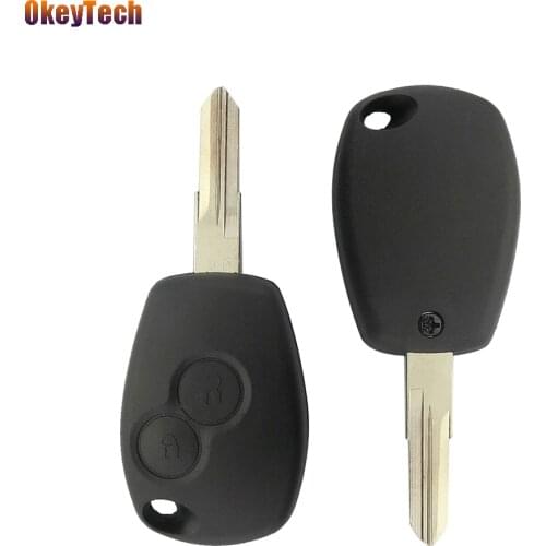 OkeyTech 2 Button Remote Car Key Shell Replacement Uncut Blank Blade Auto Key Shell For Renault Dacia Modus Clio 3 Twingo Kangoo