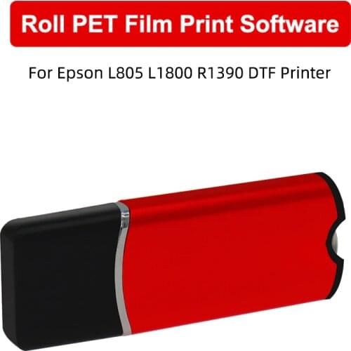 PET Film Roll Print Software With Lock Key Dongle For Epson L805 L1800 R1390 DTF Printers For A3 A4 Roll PET Film Printing