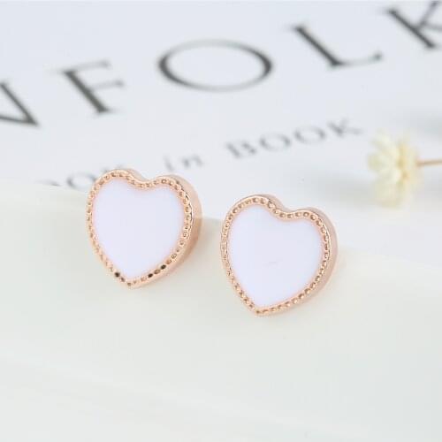 New Korean love Star Black four leaf clover jewelry earring Rose Gold Stud Earrings for Women Engagement Jewelry Drop Shipping