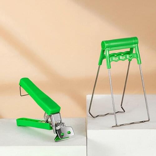 Folding Stainless Steel Hot Bowl Spoon Utensil Holder Dish Clamp Pot Pan Gripper Silicone Handle Kitchen Tool Organizer