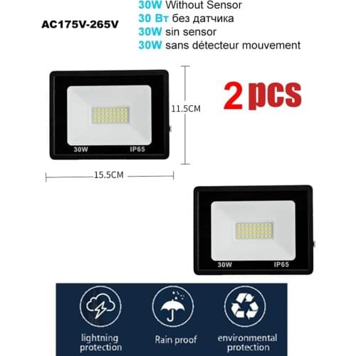 2 pcs 220V 10-100W LED FloodLight Spotlight Exterior Street wall reflector LED Radar Sensor Light Lamp Lights Garden Patio Porch