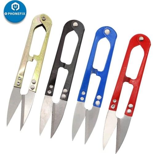 Stainless Steel U Type Mini Scissors Phone Repair Cable Cutter Nippers DIY Handcraft Scissors Snips Thread Cutter Mini Scissor