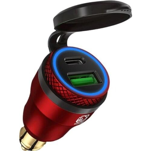 Waterproof Waterproof Motorbike 12V 24V QC3.0 USB Type C PD Fast Charger Power Adapter Hella DIN Plug Socket for BMW Ducati