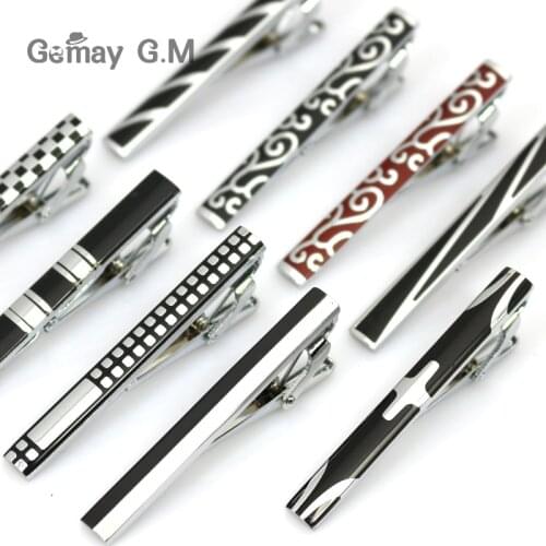 Tie Clip For Men Classic Meter Tie Clips Copper Tie Bar Quality Enamel Tie Collar Pin Crystal Business Corbata