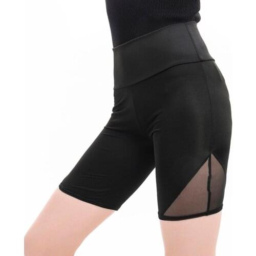 Women Sports Yoga Shorts Lady High Waist Elasticity Shorts Workout Out Mesh Patchwork Fitness Sports Short