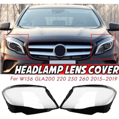 1 Pair for Mercedes Benz W156 GLA200 220 250 260 2015-2019 Car Headlight Lens Cover Lampshade Auto Light Shell
