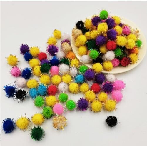 10/15/20/25/30MM Glitter Pom Pom Multicolor Fluffy Soft Pompom Furball Handmade For DIY Crafts Handicrafts Accessories