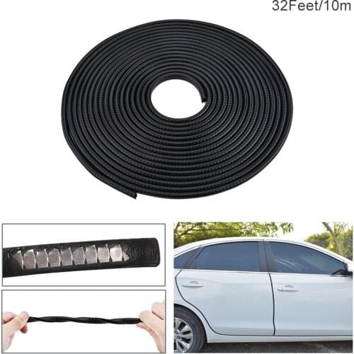 10m Rubber Car Door Edge Protector Strip Universal U-Shaped Edge Trim Seal Strip Style Sticker Exterior Accessories Black