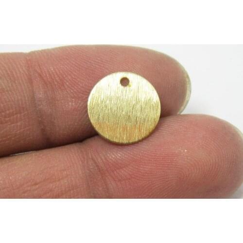 Brass charms 12x0.5mm Textured Round disc Raw brass earrings findings -100pcs R692