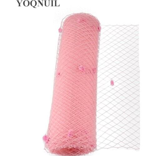 25CM Pink Or Multiple Color Dot Birdcage Veil Bridal Netting Hair Accessory Millinery Veilling Fascinator Headpiece DIY Fabric