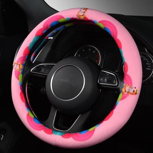 4 Colour Car Steering Wheel Covers 37-38cm Universal Cartoon Animal Automobiles Anti-slip Four Seasons Auto Accessories