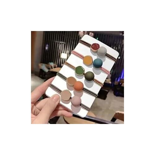 5pcs/sets Women Hair Ropes Big Crystal Pearl Elastic Rubber Band for Girl Fashion Hair Accessories Hair Ties Wholesale