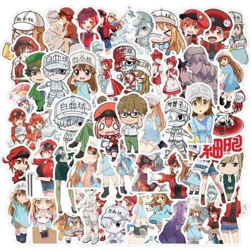 50PCS Cells At Work Code Black Anime Stickers For Children Cartoon Hataraku Saibou Sticker DIY Bicycle Skateboard PS4 Notebook