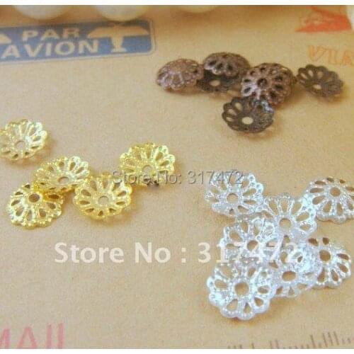 Freeshipping 1000pcs 7mm metal Bead Cap ( Gold/Silver/copper/Bronze Color)