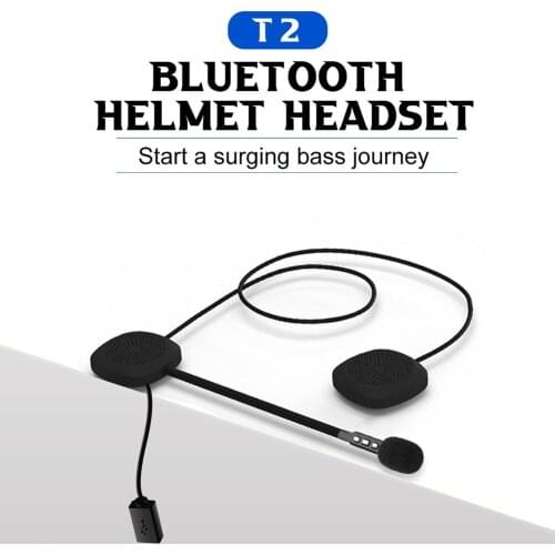 T2 Wireless Bluetooth V5.0 Motorcycle Helmet Headphones Stereo Speaker Buttons Headphone Motorcycle MP3 Speaker Helmet Headsets