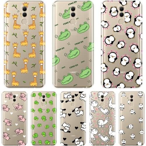 Back Cover For Huawei Mate 20 10 9 Lite Pink Pig Dog Panda Dinosaur Alpaca Silicone Soft Phone Case For Huawei Mate 7 8 9 10 Pro