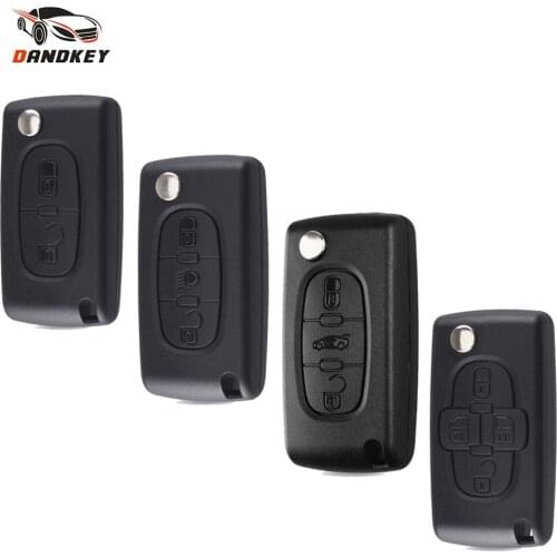 Dandkey 10pcs 2/3/4 BT Flip Key Remote Shell For Peugeot 107 207 307 308 407 607 For Citroen C2 C3 C4 C5 C6 C8 CE0523/CE0536 Key