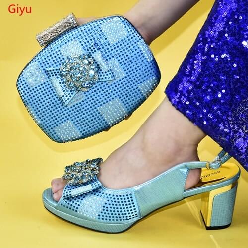 Doershow beautiful Shoes And Bag Set New 2019 Women Shoes And Bag Set In Italy Italian Shoes with Matching Bags Set! HLC1-5