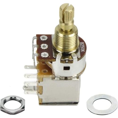 FLEOR B250K Guitar Potentiometer Push Push Potentiometer 250K & DPDT Switch Linear Tape Short Split Shaft (Don't Pull Anymore)