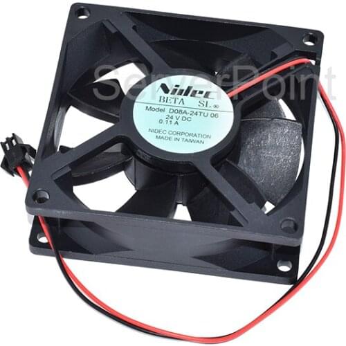 Well Tested For Nidec D08A-24TU 06 80*80*25mm DC 24V 0.11A Two Wires Cooling Fan