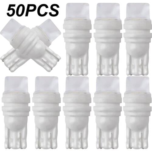 50X T10 W5W Ceramics 3D LED Waterproof Wedge Licence Plate Lights WY5W Turn Side Lamp Car Reading Dome Light Auto Parking Bulb