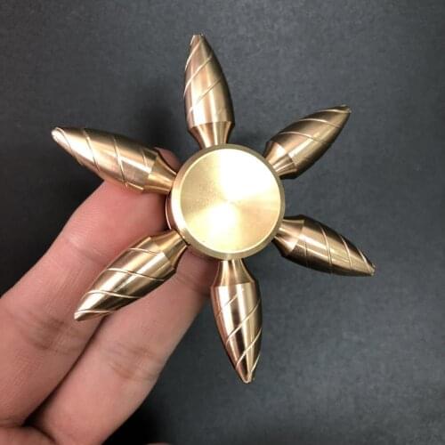 Copper Hand Fidget Spinner Brass Metal Edc Bearing Finger Toys Gyro For Kids Children Relief Stress Boys Christmas Gift