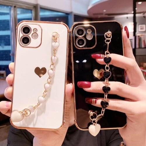 Fashion Love Bracelet Phone Case For funda iPhone 12 Pro XR 11 XSMax X 7 8 Plus Plated Back Cover For Coque iphone 11 Shell capa